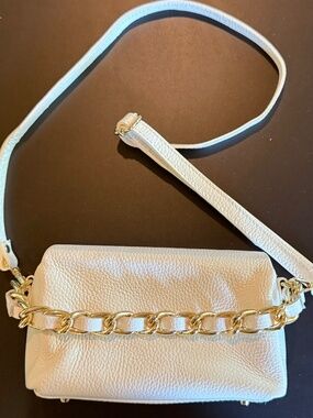 Vera Pelle Small White Handbag